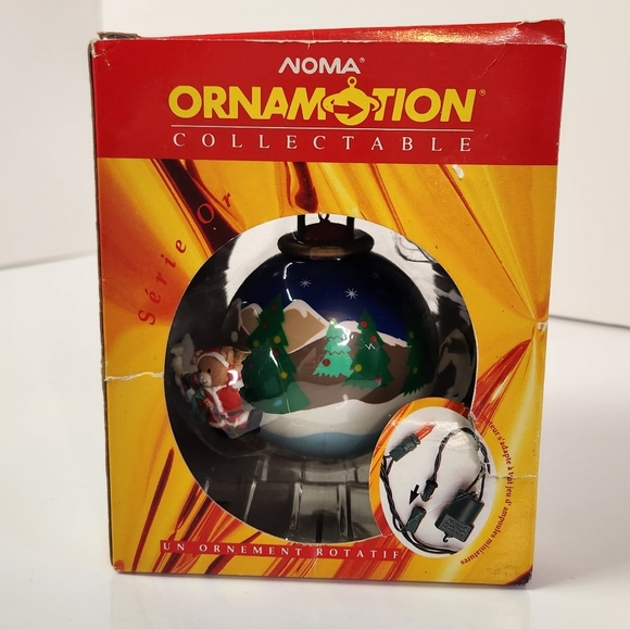 Vintage Noma Ornamotion Rotating Christmas Ornament Teddy Bears Spin Animals - Picture 1 of 7